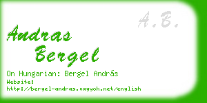 andras bergel business card